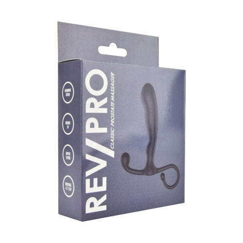 Rev-Pro Classic (Black) – Ergonomic 11cm Prostate Massager with Rippled Design