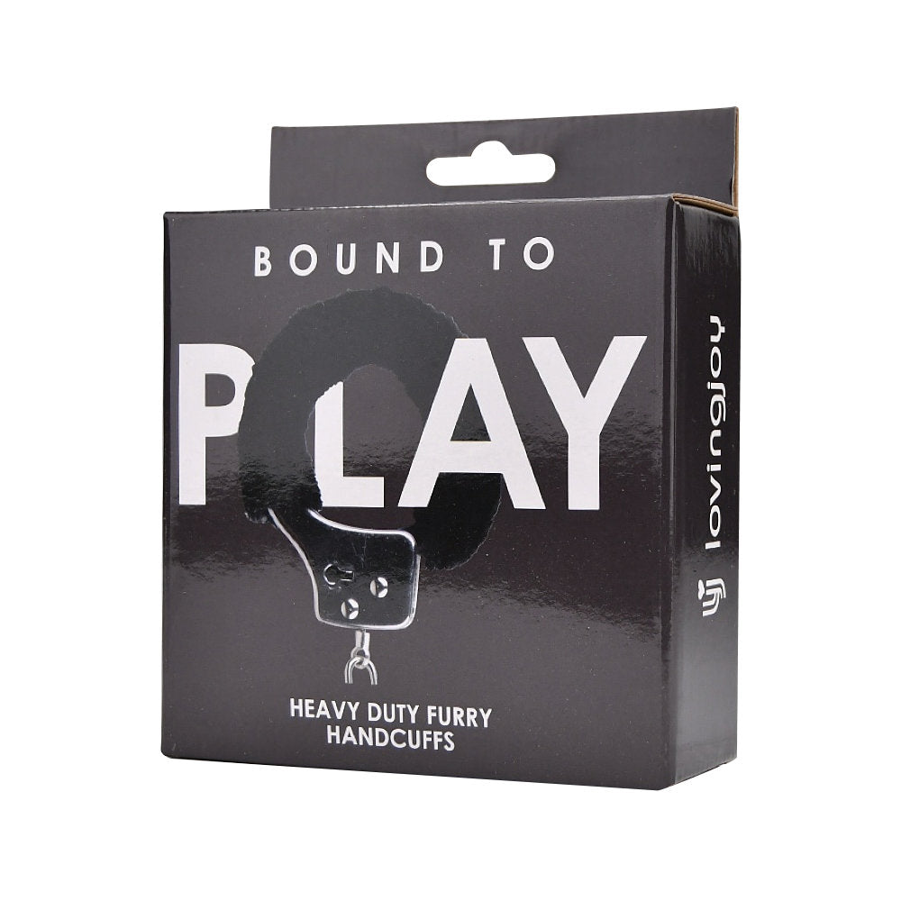 Bound to Play Heavy Duty Furry Handcuffs (Black) – Adjustable Role-Play Handcuffs