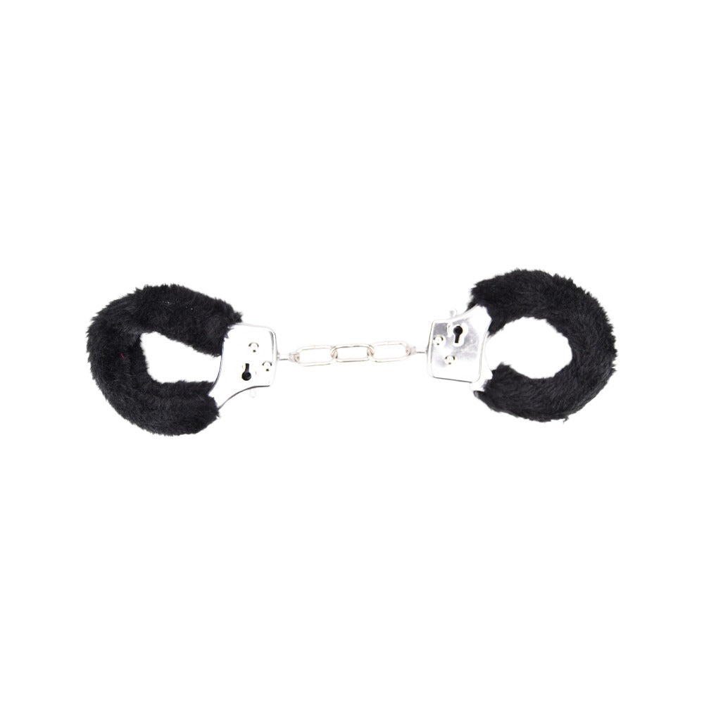 Bound to Play Heavy Duty Furry Handcuffs (Black) – Adjustable Role-Play Handcuffs