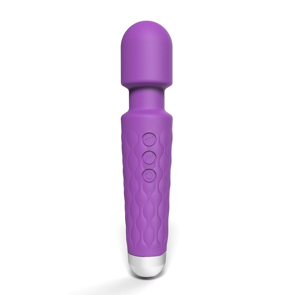 Loving Joy 20 Function Wand Vibrator (Purple) – Waterproof Rechargeable Wand Vibrator 8 Inches