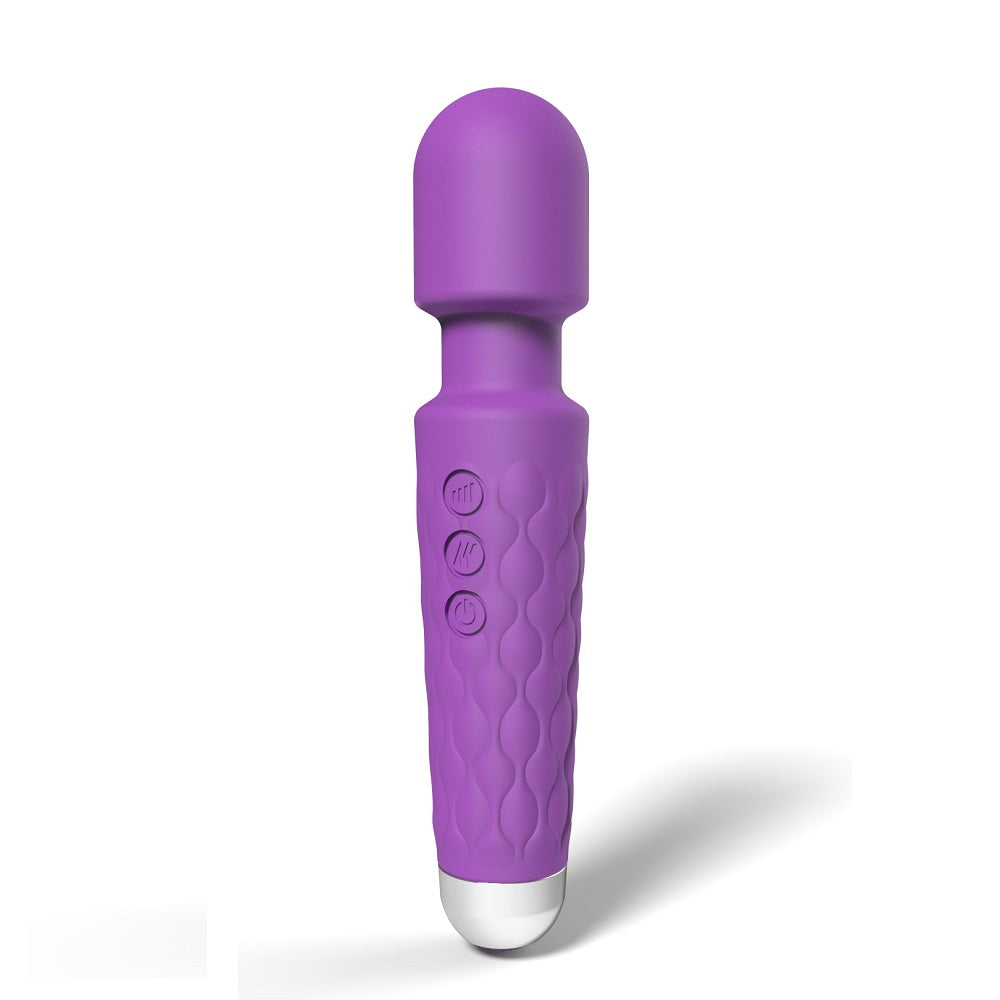 Loving Joy 20 Function Wand Vibrator (Purple) – Waterproof Rechargeable Wand Vibrator 8 Inches