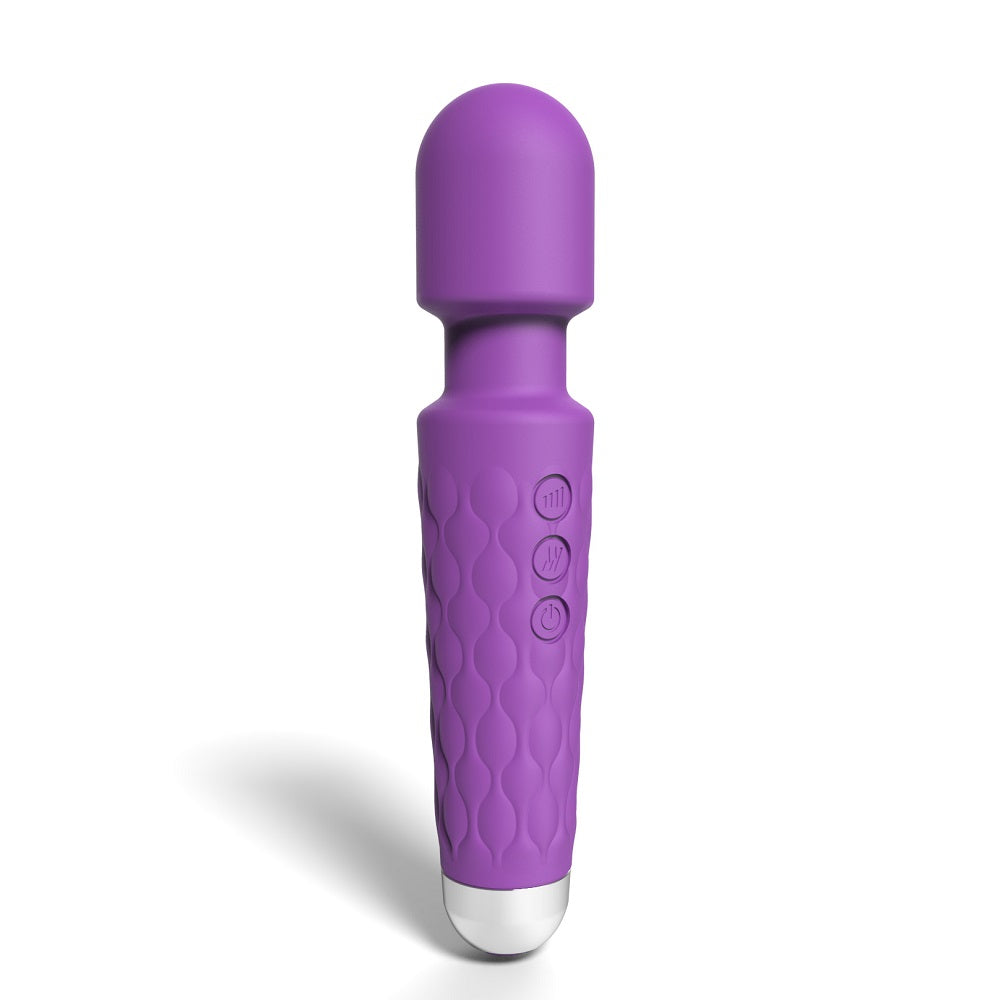 Loving Joy 20 Function Wand Vibrator (Purple) – Waterproof Rechargeable Wand Vibrator 8 Inches