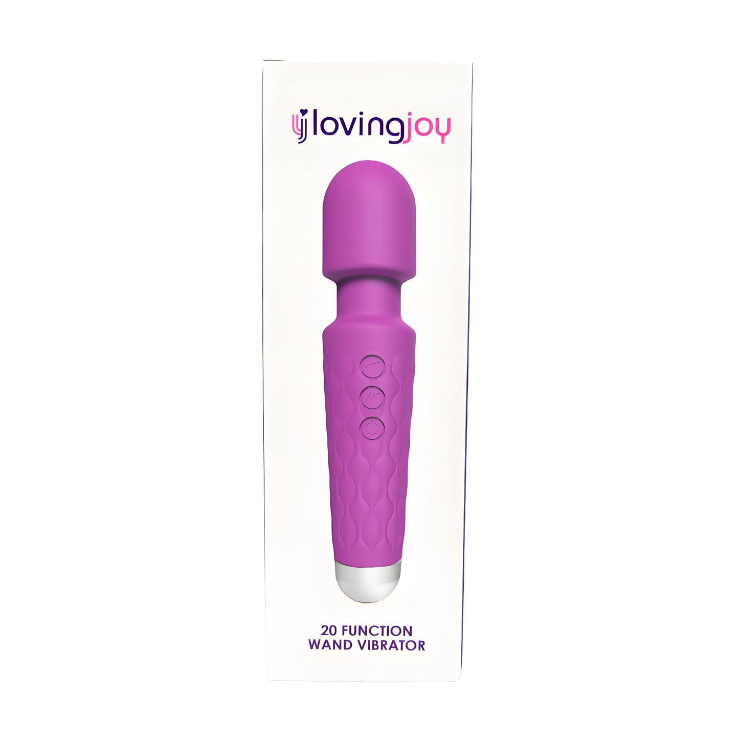 Loving Joy 20 Function Wand Vibrator (Purple) – Waterproof Rechargeable Wand Vibrator 8 Inches