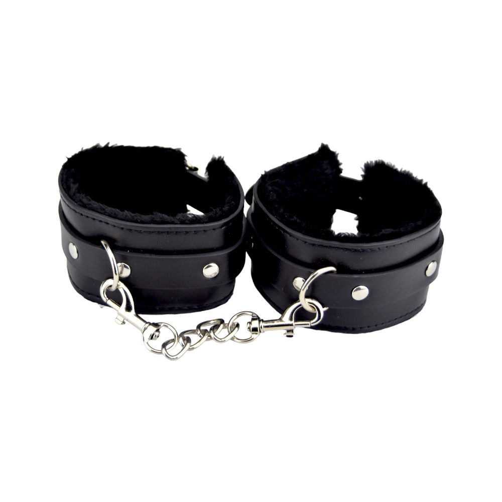 Bound to Please Furry Plush Wrist Cuffs (Black) – Plush Wrist Cuffs