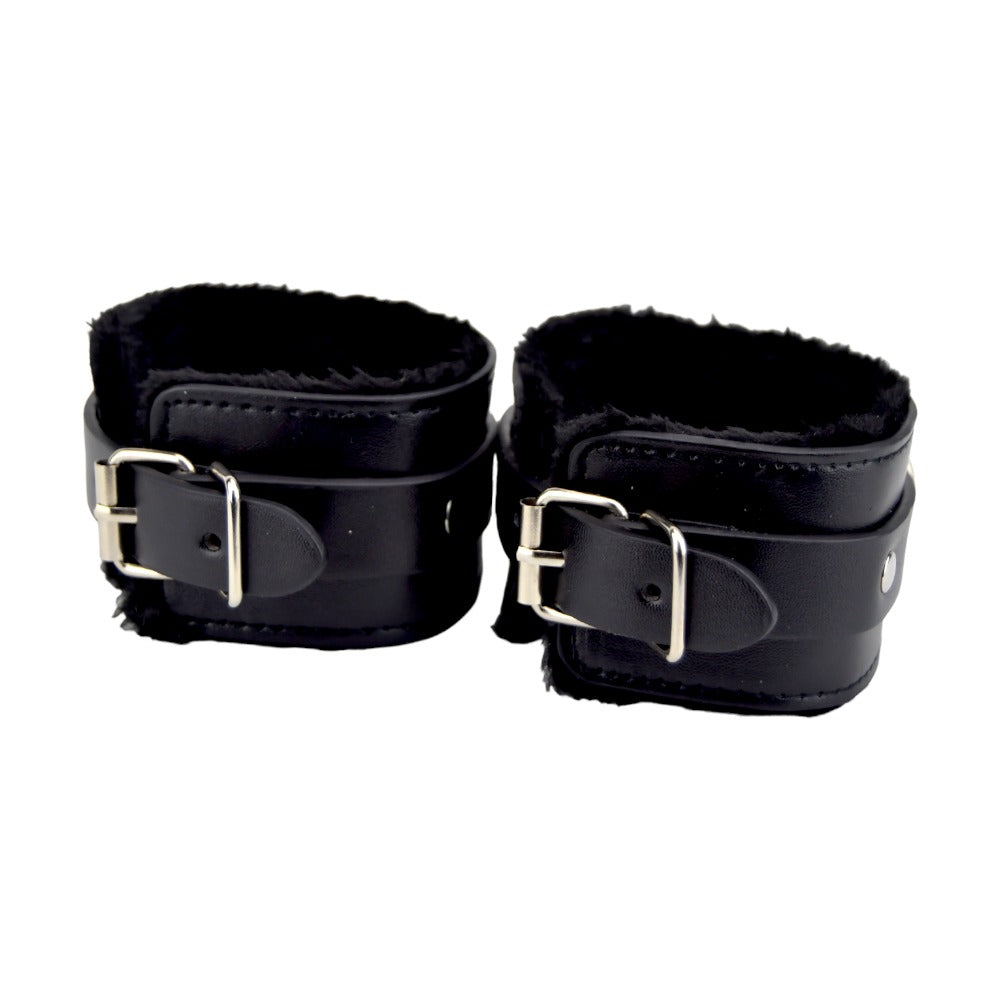 Bound to Please Furry Plush Wrist Cuffs (Black) – Plush Wrist Cuffs