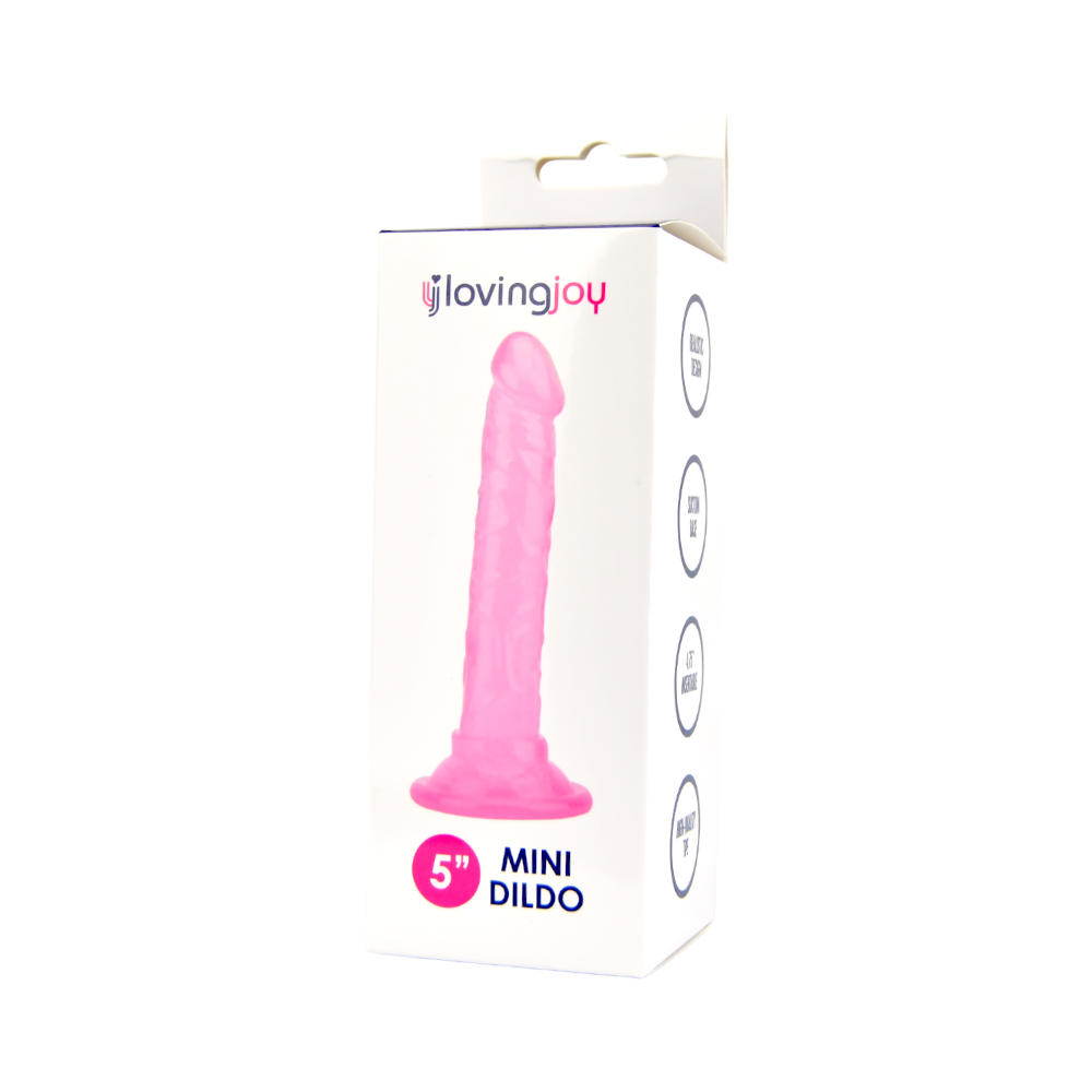 Loving Joy 5 Inch Beginners Dildo – Realistic Slim Suction Cup Dildo
