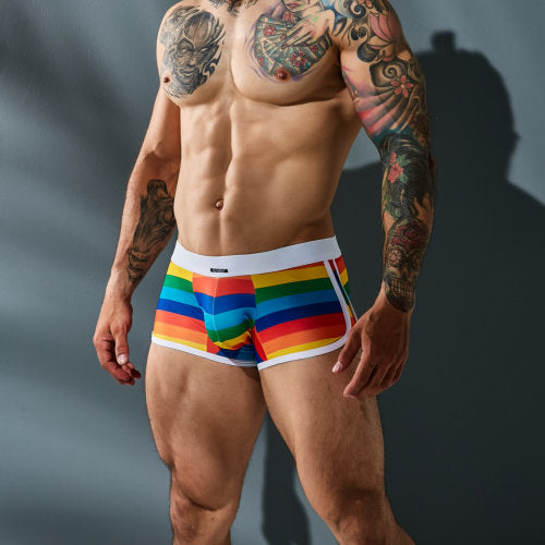 Cut 4 Men Athletic Trunk Rainbow Large Size