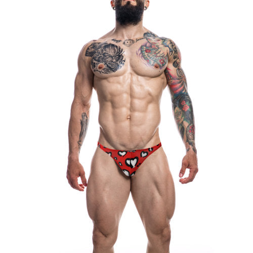 Cut 4 Men Brazilian Brief Hearts Red Size Small