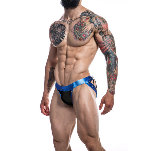 Cut for Men Desire Jockstrap Blue Leatherette XL