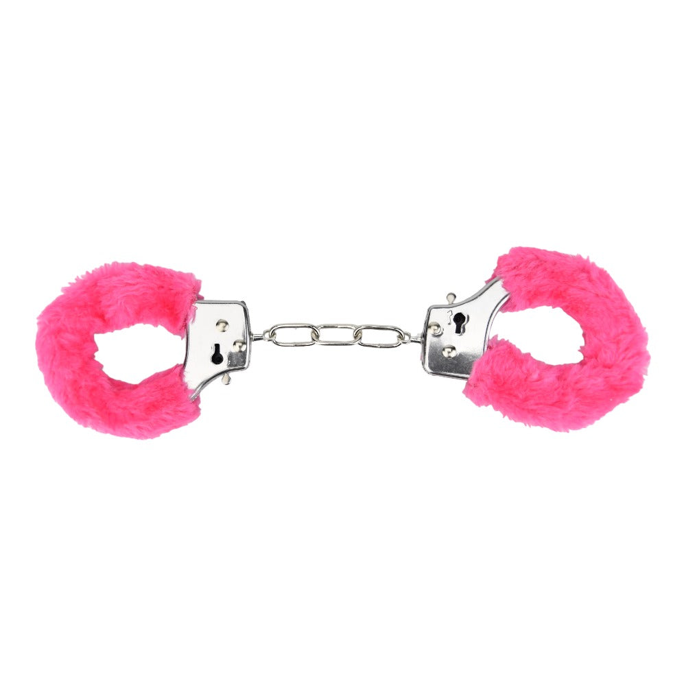 Bound to Play Heavy Duty Pink Furry Handcuffs – Adjustable Role-Play Restraints