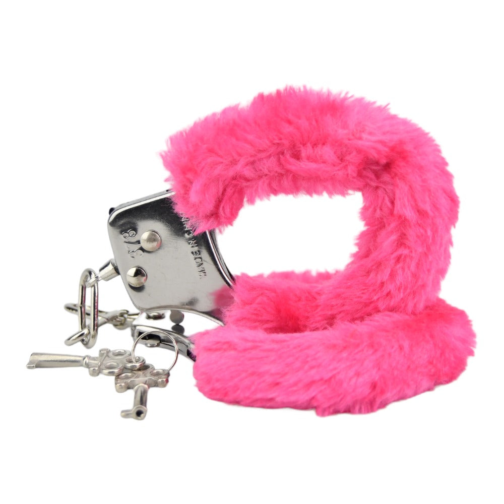 Bound to Play Heavy Duty Pink Furry Handcuffs – Adjustable Role-Play Restraints