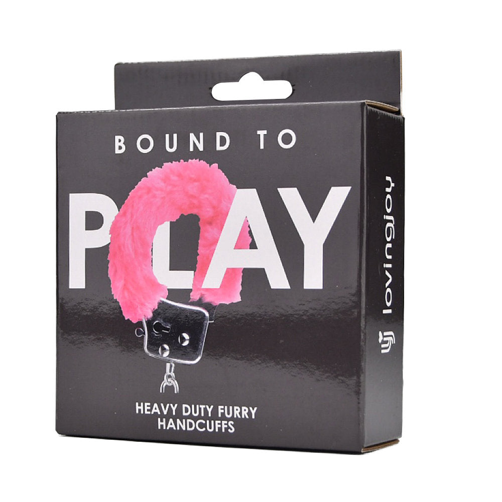Bound to Play Heavy Duty Pink Furry Handcuffs – Adjustable Role-Play Restraints