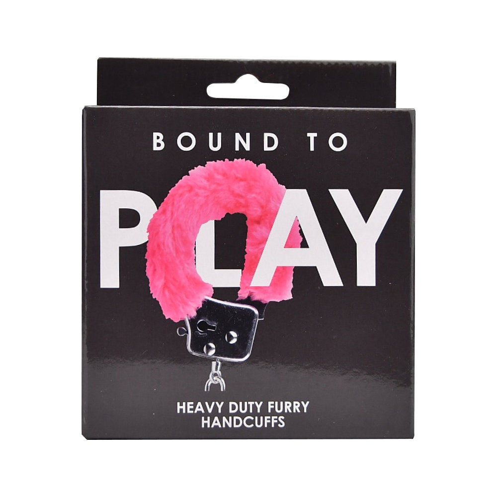 Bound to Play Heavy Duty Pink Furry Handcuffs – Adjustable Role-Play Restraints