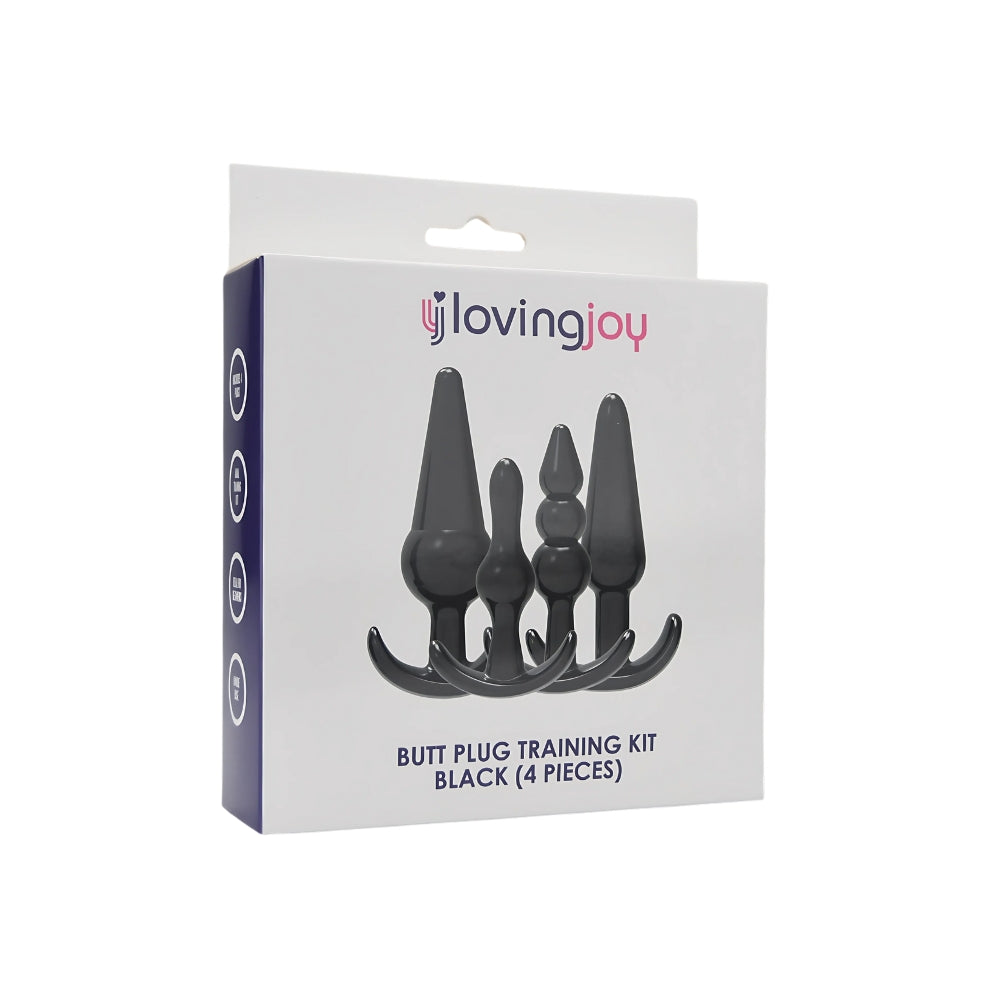 Loving Joy Butt Plug Training Kit (Black) – Beginner Size Variety Butt Plug Set