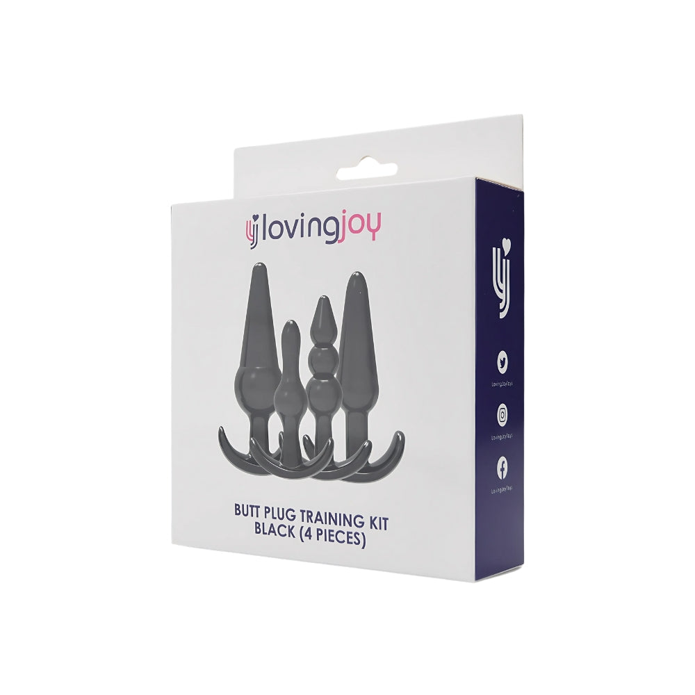 Loving Joy Butt Plug Training Kit (Black) – Beginner Size Variety Butt Plug Set