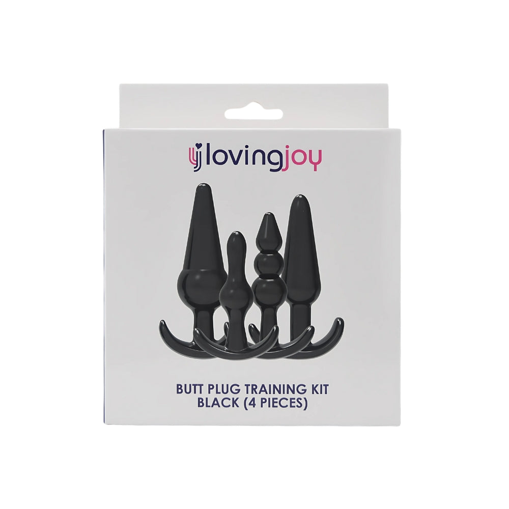 Loving Joy Butt Plug Training Kit (Black) – Beginner Size Variety Butt Plug Set