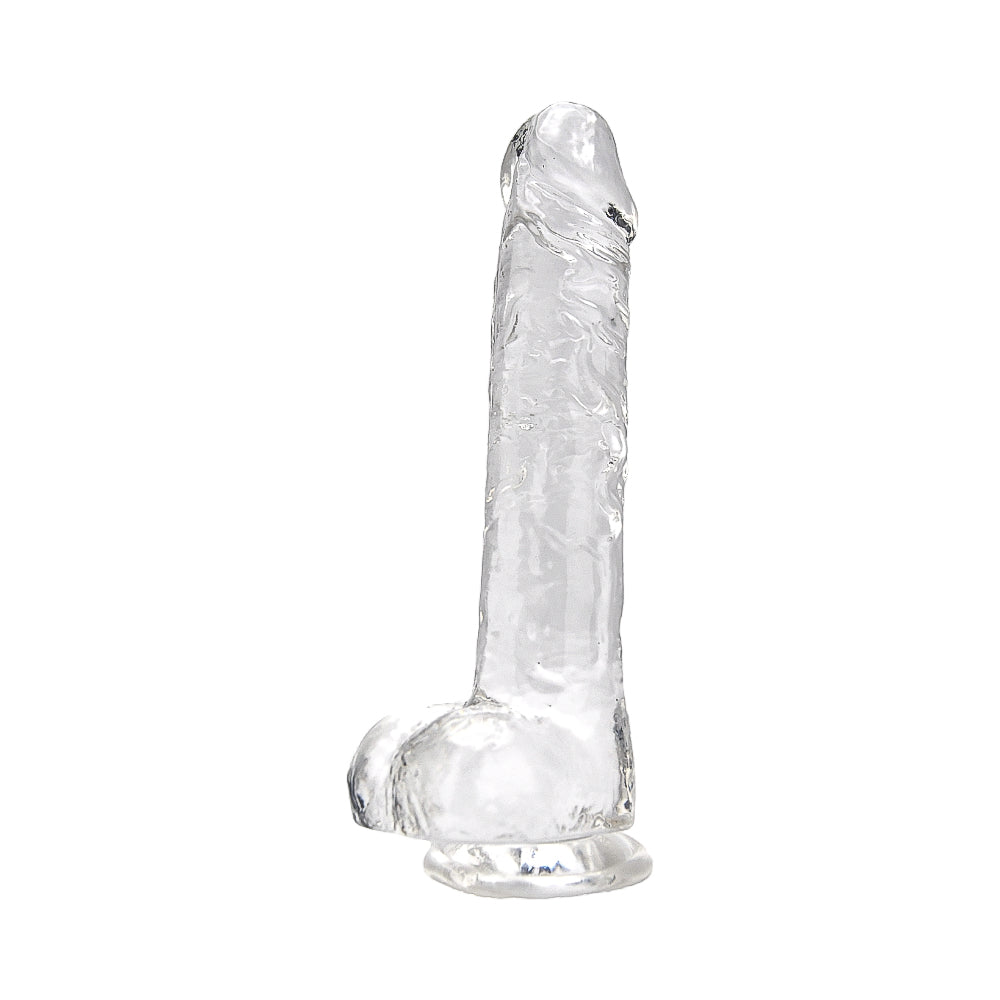 Loving Joy 8.5 Inch Transparent Dildo with Balls – Realistic Suction Cup Dildo