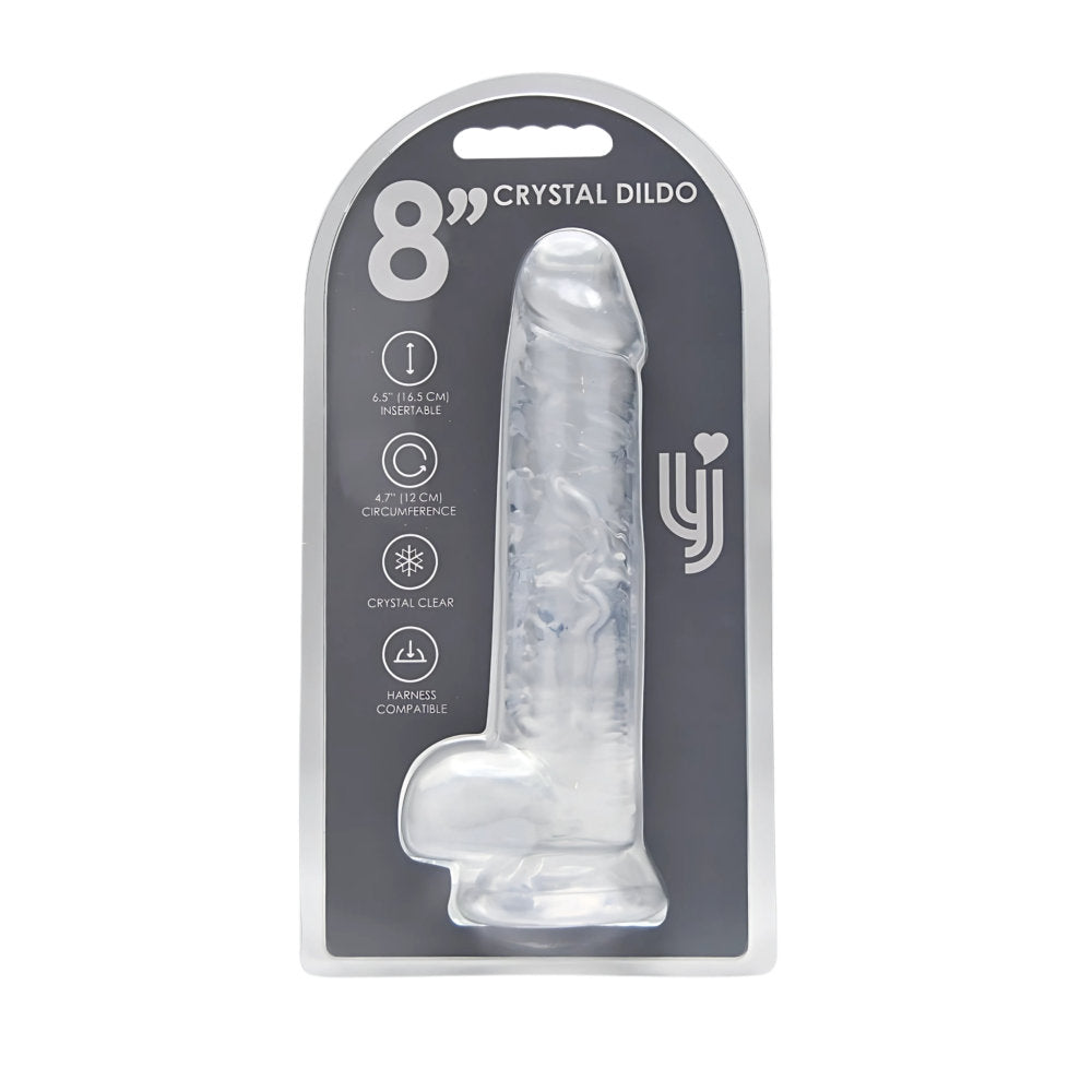 Loving Joy 8.5 Inch Transparent Dildo with Balls – Realistic Suction Cup Dildo