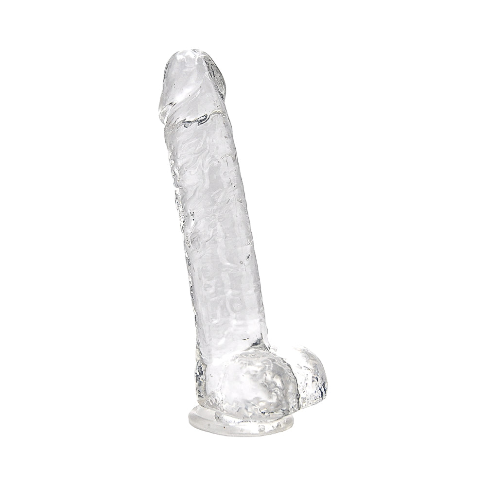 Loving Joy 8.5 Inch Transparent Dildo with Balls – Realistic Suction Cup Dildo