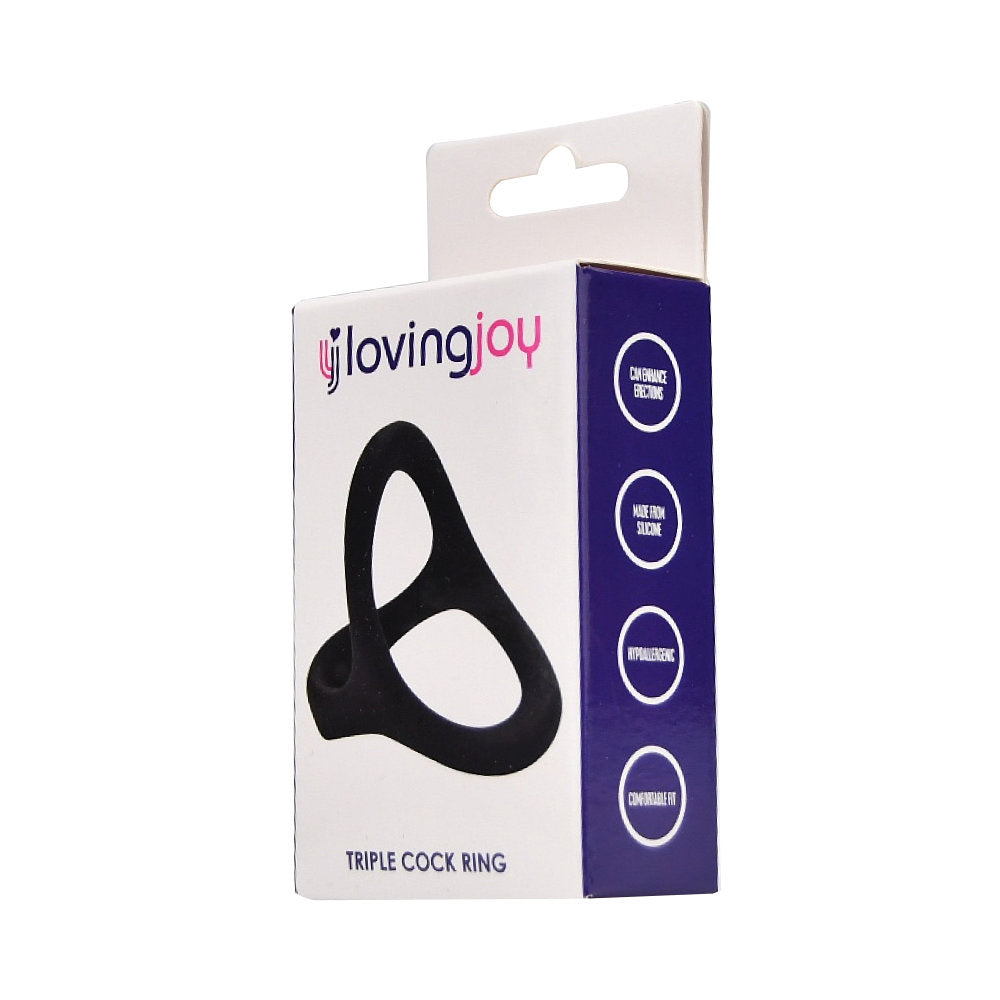 Loving Joy Silicone Triple Cock Ring – Soft Silicone Cock Ring