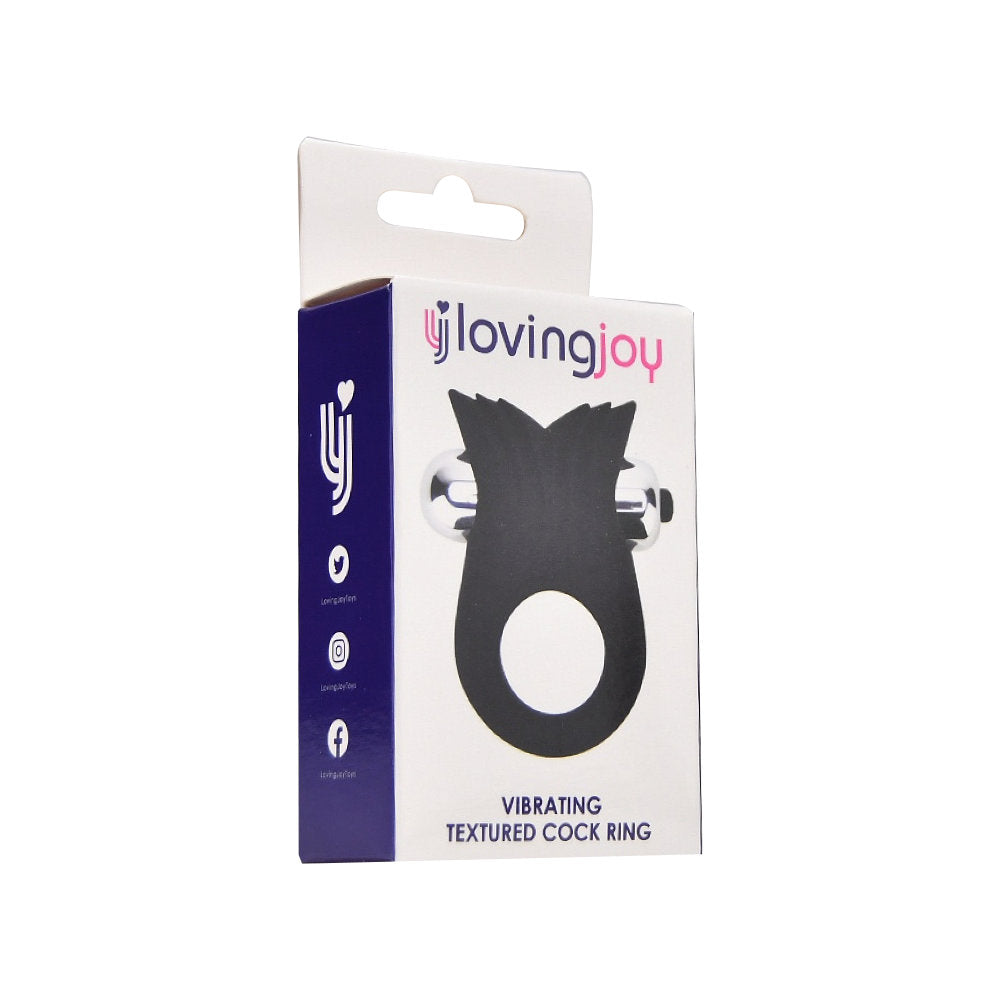 Loving Joy Silicone Vibrating Textured Cock Ring (72 x 45 mm) – Vibrating Silicone Cock Ring