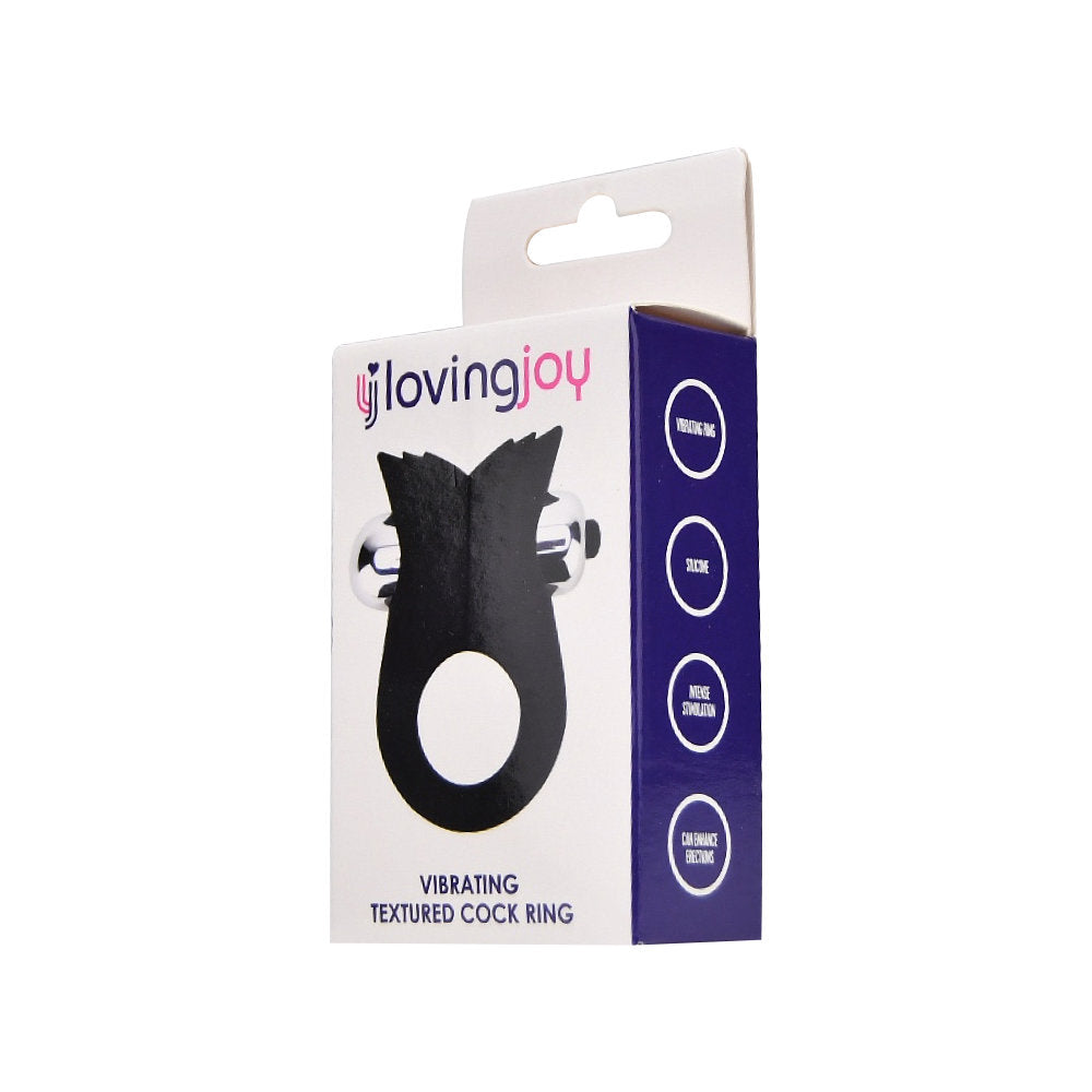 Loving Joy Silicone Vibrating Textured Cock Ring (72 x 45 mm) – Vibrating Silicone Cock Ring