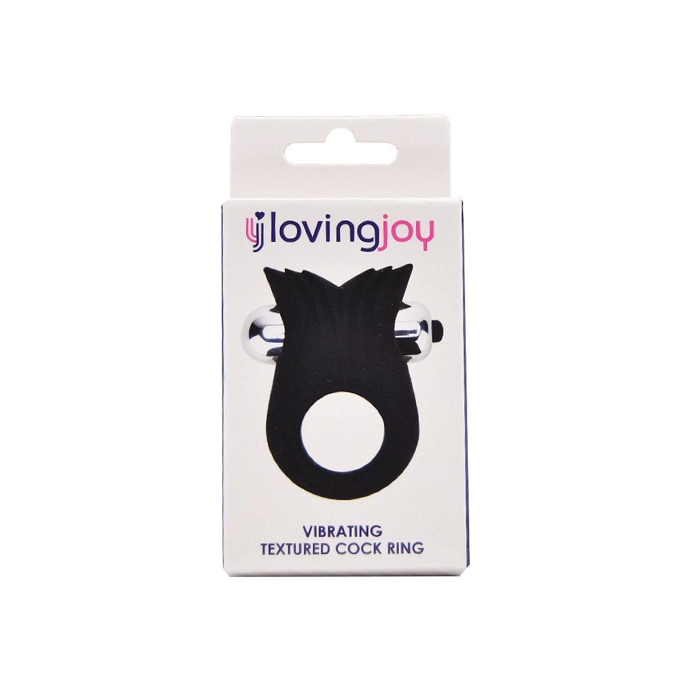 Loving Joy Silicone Vibrating Textured Cock Ring (72 x 45 mm) – Vibrating Silicone Cock Ring