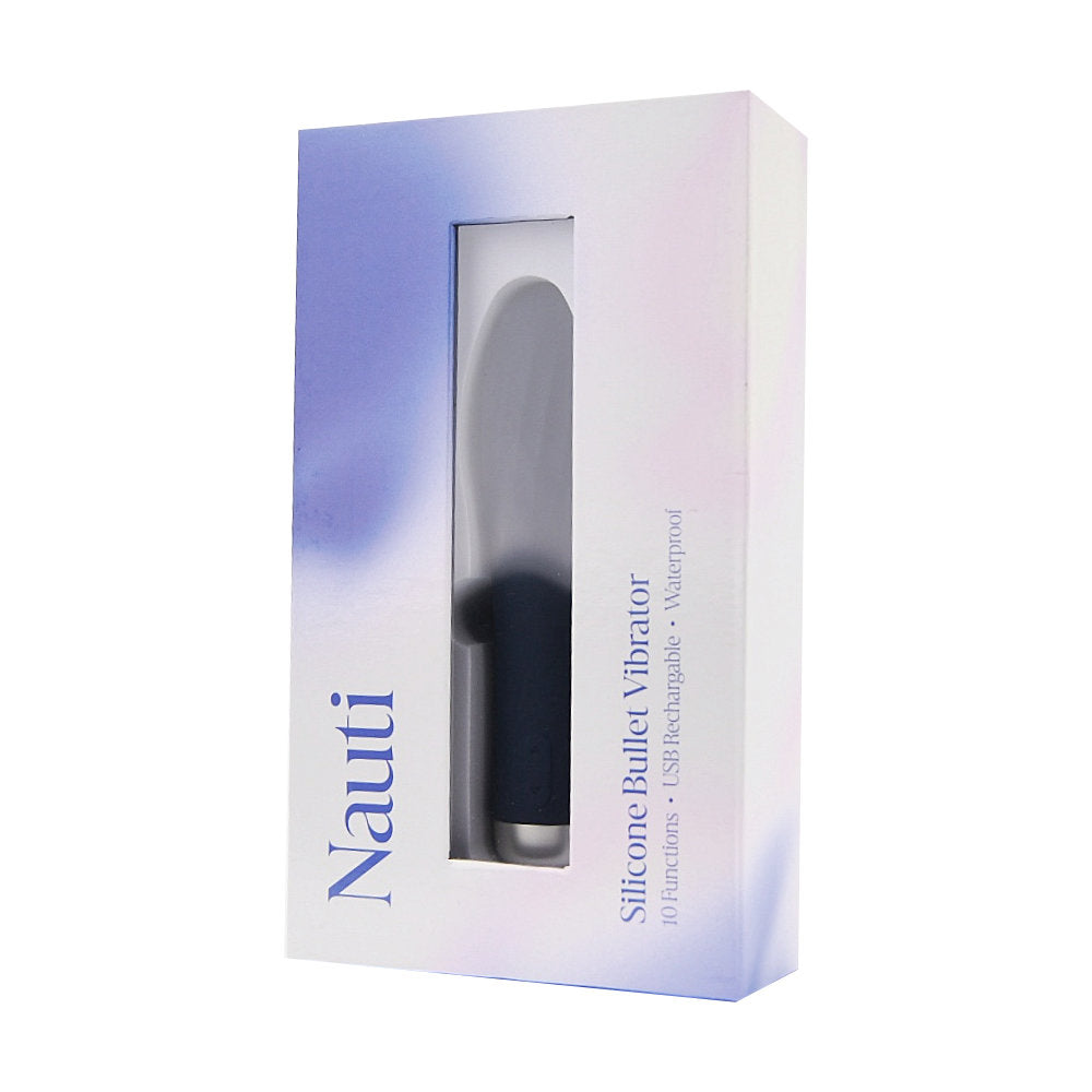 Nauti Silicone Bullet Vibrator – Waterproof USB Rechargeable Silicone 5.5 Inch Total Length 4.1 Inch Circumference