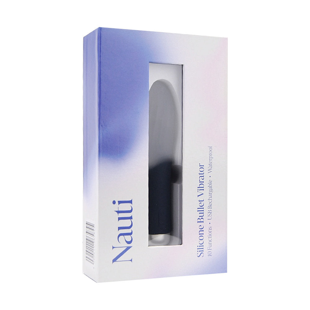 Nauti Silicone Bullet Vibrator – Waterproof USB Rechargeable Silicone 5.5 Inch Total Length 4.1 Inch Circumference