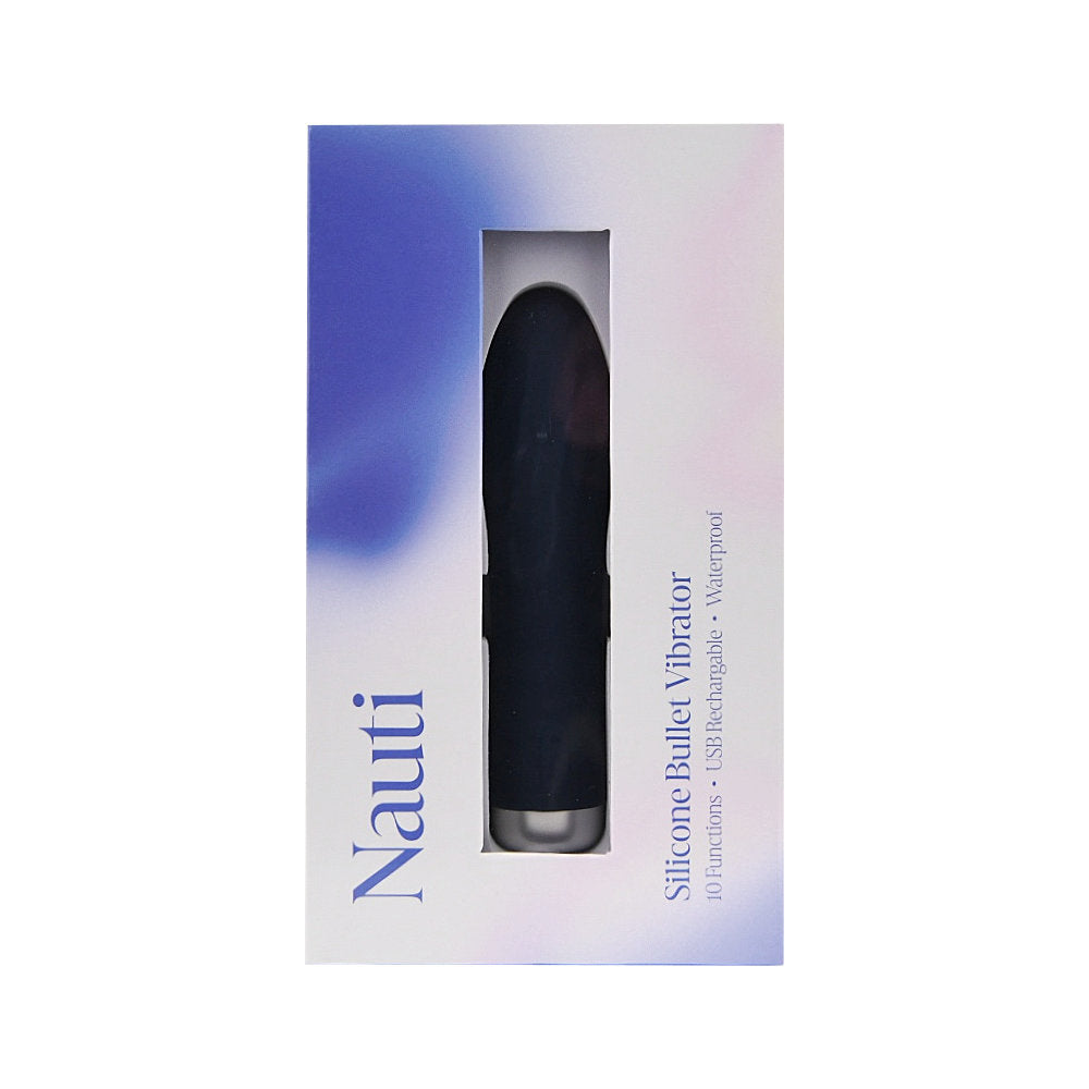 Nauti Silicone Bullet Vibrator – Waterproof USB Rechargeable Silicone 5.5 Inch Total Length 4.1 Inch Circumference