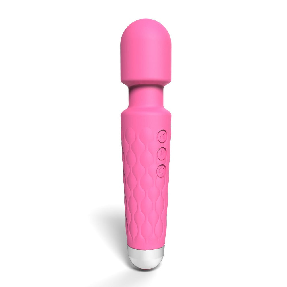 Loving Joy 20 Function Wand Vibrator (Pink) – Waterproof Rechargeable Wand Vibrator 8 Inches