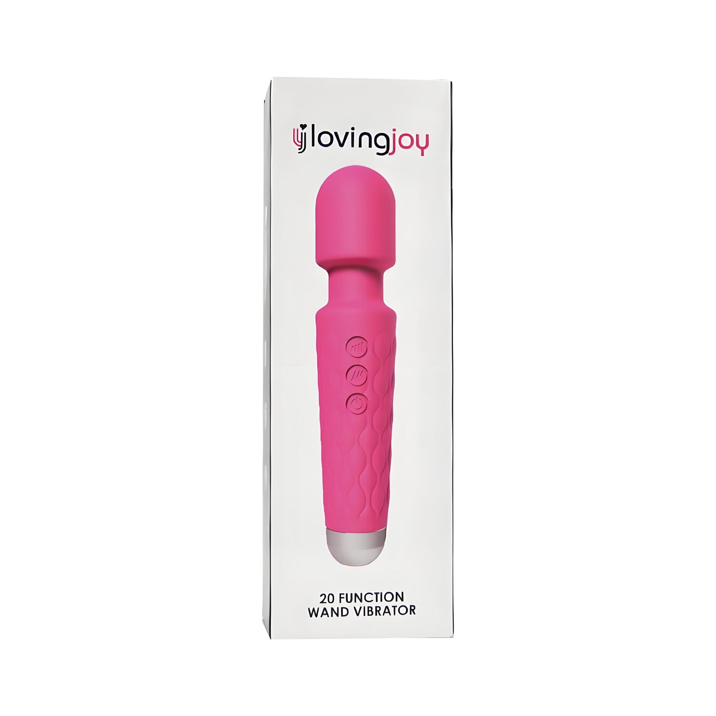 Loving Joy 20 Function Wand Vibrator (Pink) – Waterproof Rechargeable Wand Vibrator 8 Inches