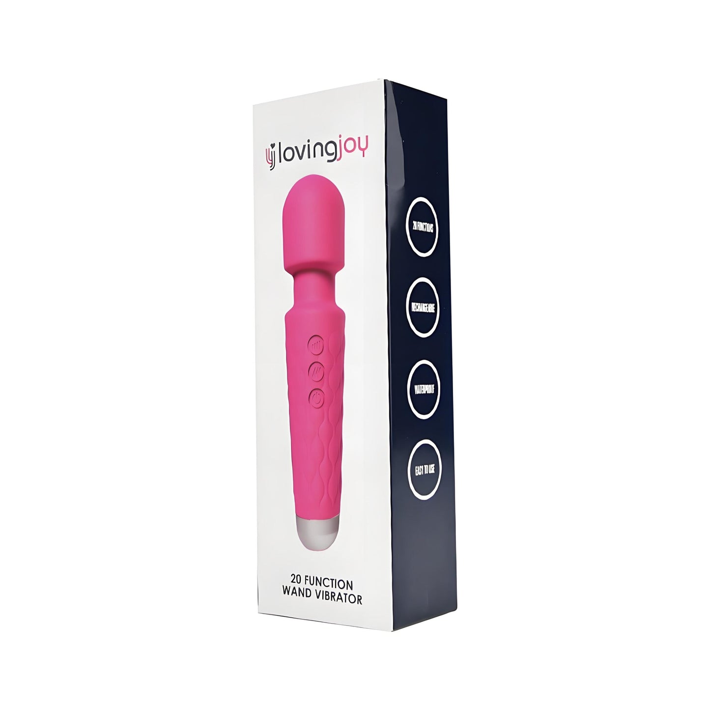 Loving Joy 20 Function Wand Vibrator (Pink) – Waterproof Rechargeable Wand Vibrator 8 Inches