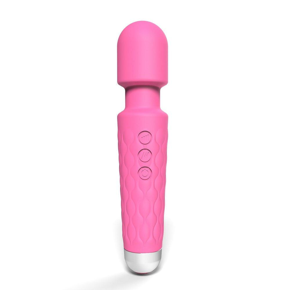 Loving Joy 20 Function Wand Vibrator (Pink) – Waterproof Rechargeable Wand Vibrator 8 Inches