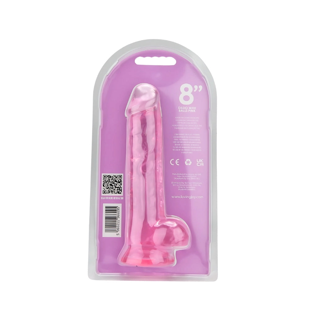 Loving Joy 8 Inch Dildo with Balls – Realistic Suction Cup Dildo