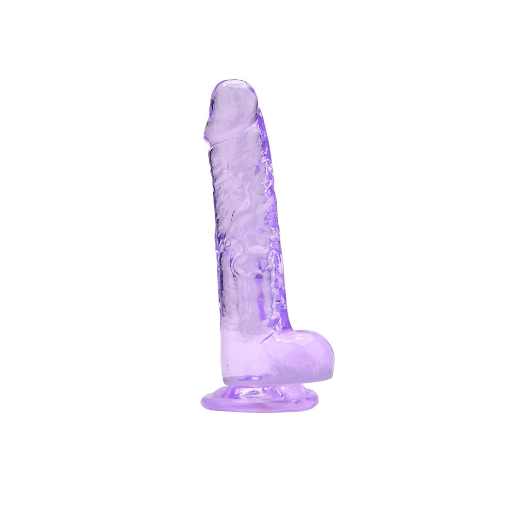 Loving Joy 7.5 Inch Dildo with Balls (Purple) – Realistic Suction Cup Dildo 7.5 Inch Length 1.4 Inch Diameter