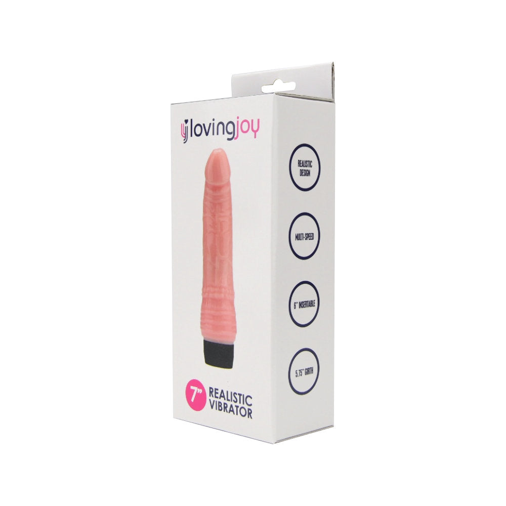 Loving Joy 7.25 Inch Realistic Vibrator (Vanilla) – Waterproof Multi-Speed 7 Inch Vibrator