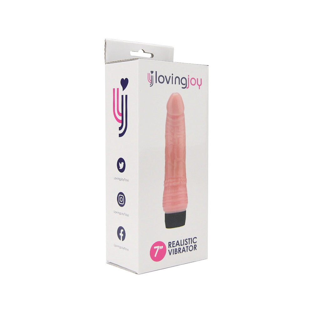 Loving Joy 7.25 Inch Realistic Vibrator (Vanilla) – Waterproof Multi-Speed 7 Inch Vibrator
