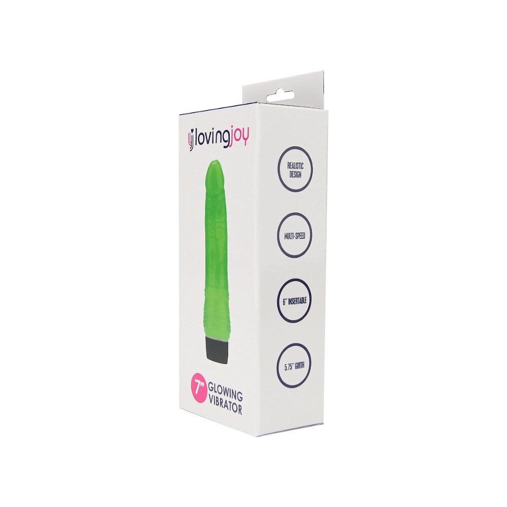 Loving Joy 7 Inch Realistic Vibrator – Glow in the Dark Waterproof Vibrator