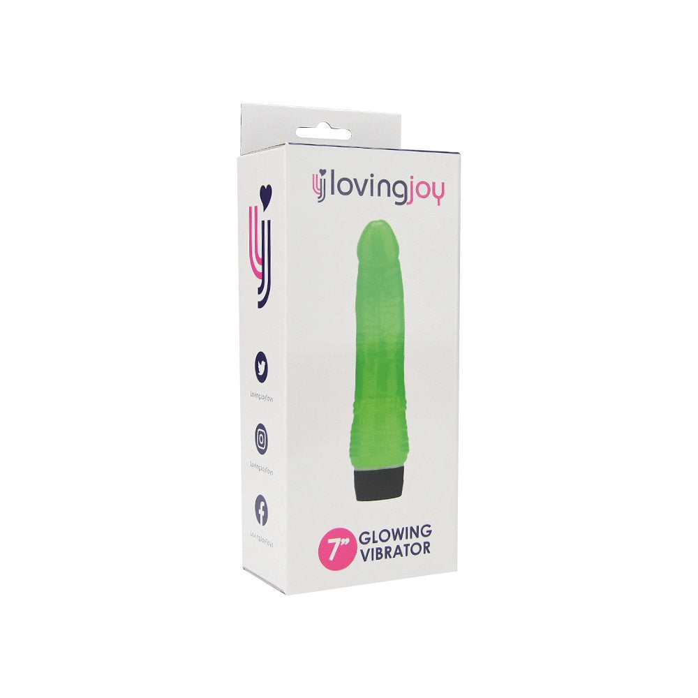 Loving Joy 7 Inch Realistic Vibrator – Glow in the Dark Waterproof Vibrator