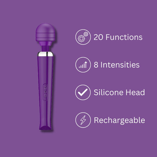 Loving Joy Rechargeable Magic Wand – 20 Mode USB Rechargeable Vibrator > Sex Toys > Massage Wands