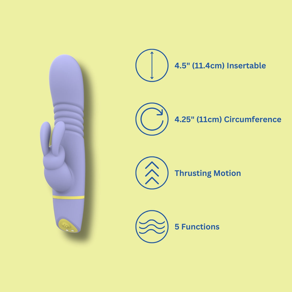 Mina Tide – Waterproof 4.5 Inch Thrusting Rabbit Vibrator