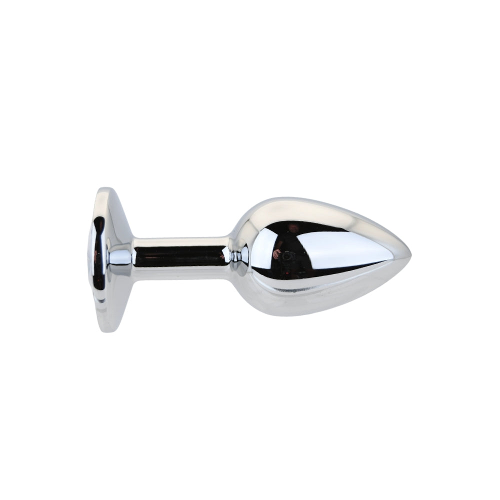 Toosh Silver Metal Butt Plug Small (Clear Stone) – Smooth Small Butt Plug