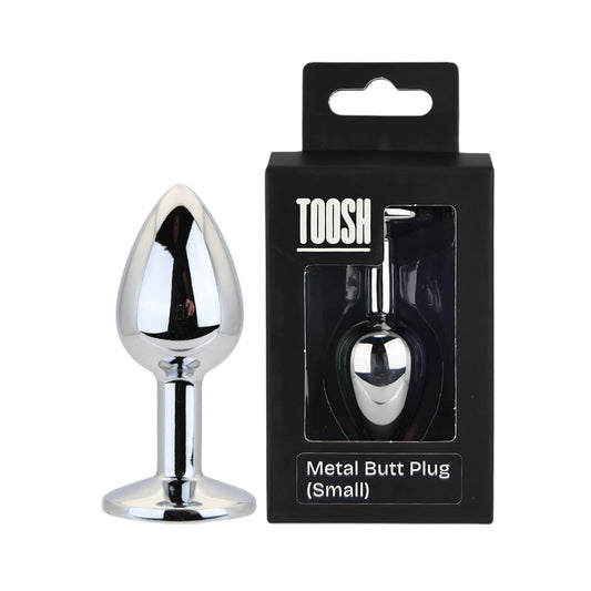 Toosh Silver Metal Butt Plug Small (Clear Stone) – Smooth Small Butt Plug > Anal Range > Jewel Butt Plugs