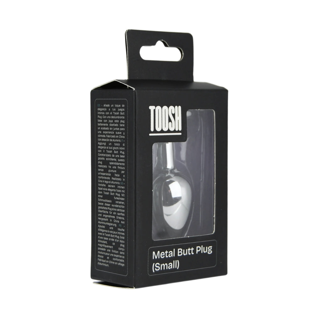 Toosh Silver Metal Butt Plug Small (Clear Stone) – Smooth Small Butt Plug