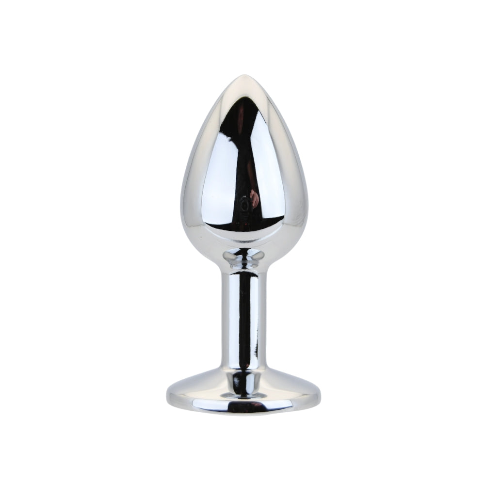 Toosh Silver Metal Butt Plug Small (Clear Stone) – Smooth Small Butt Plug