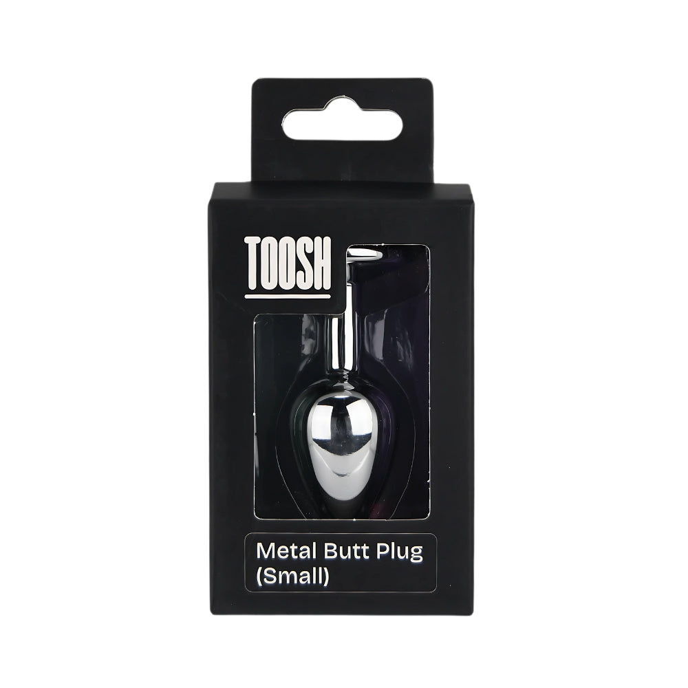 Toosh Heart Shaped Silver Small Butt Plug with Red Stone Jewel