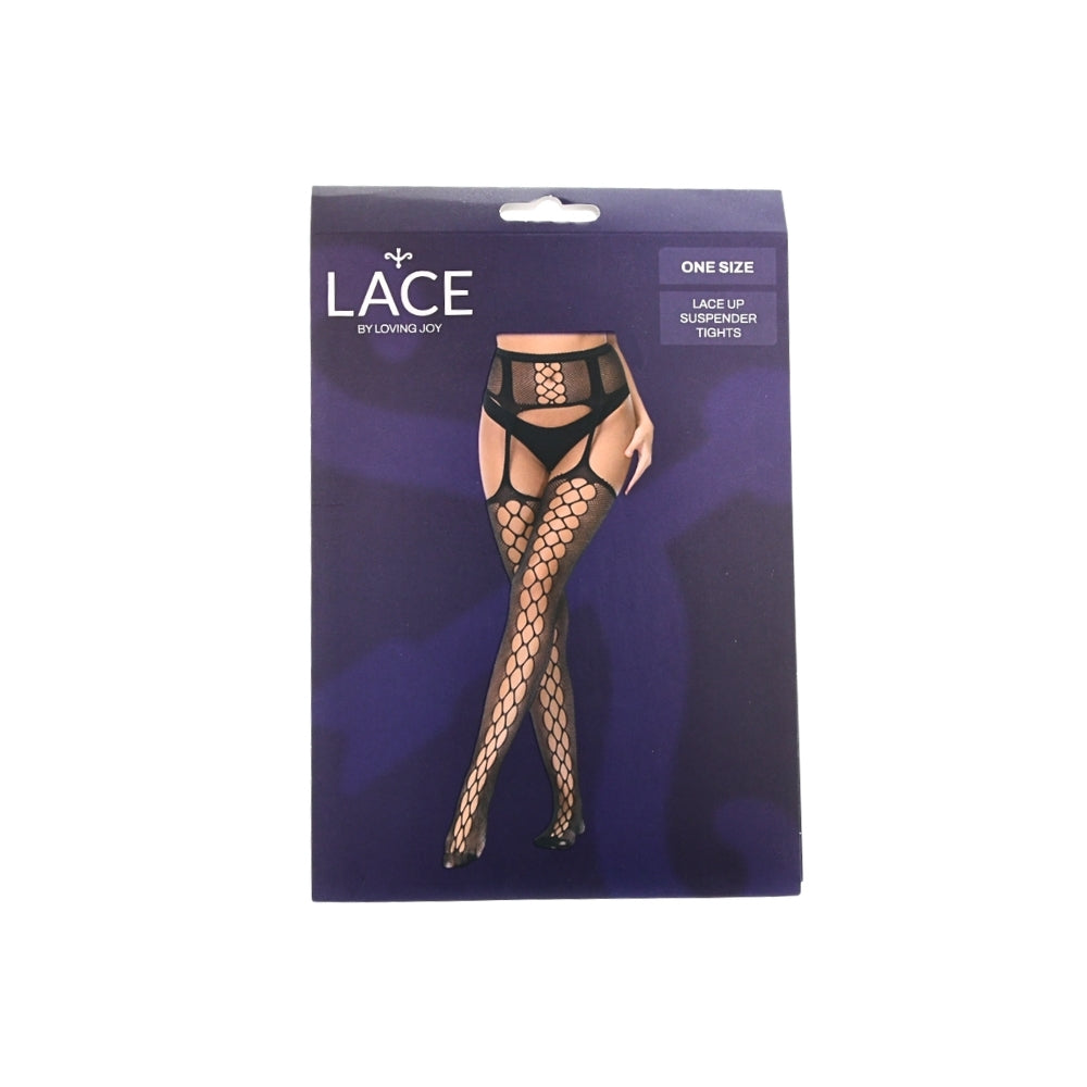 Lace by LJ Lace Up Suspender Tights – One Size Hosiery