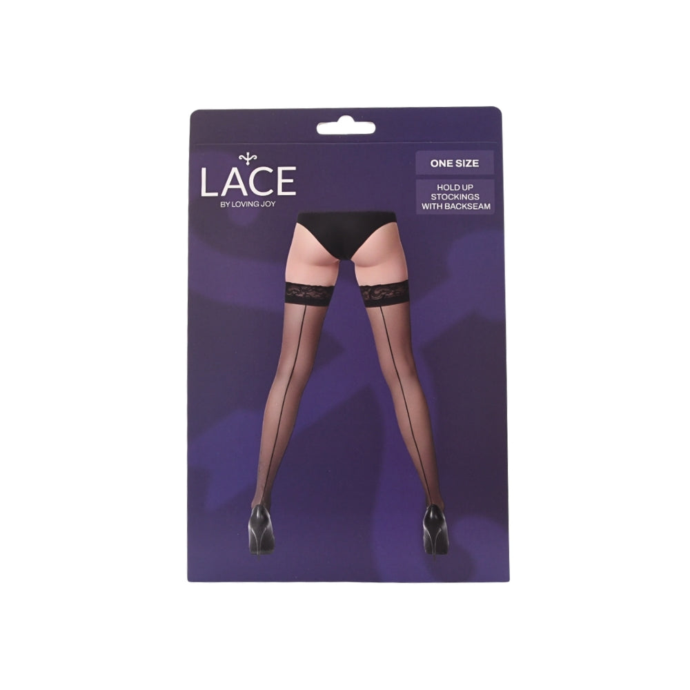 Lace By LJ Sheer Hold Up Stockings With Backseam – Sheer Stockings