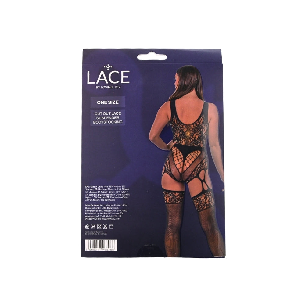 Lace by LJ Cut Out Lace Suspender Bodystocking – Lingerie